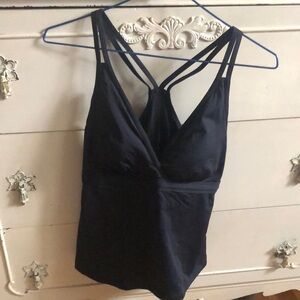 L.L.Bean ladies bathing suit top cross back detailing 10 regular